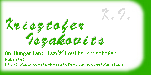 krisztofer iszakovits business card